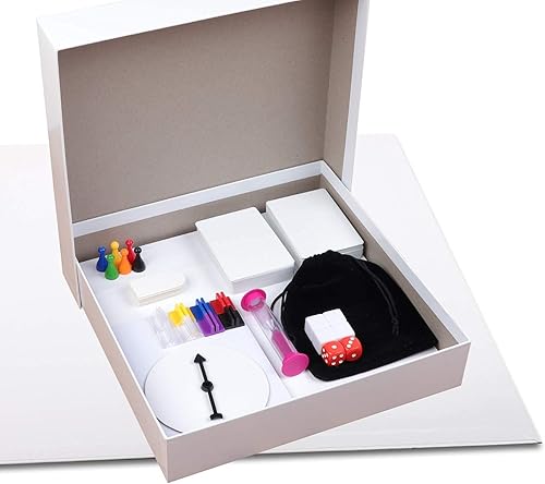 Miniatura 3 de Madanar Juego de 143 piezas para crear tu propio juego de mesa en blanco, perfecto para proyectos escolares: piezas de jugador, spinner, naipes,