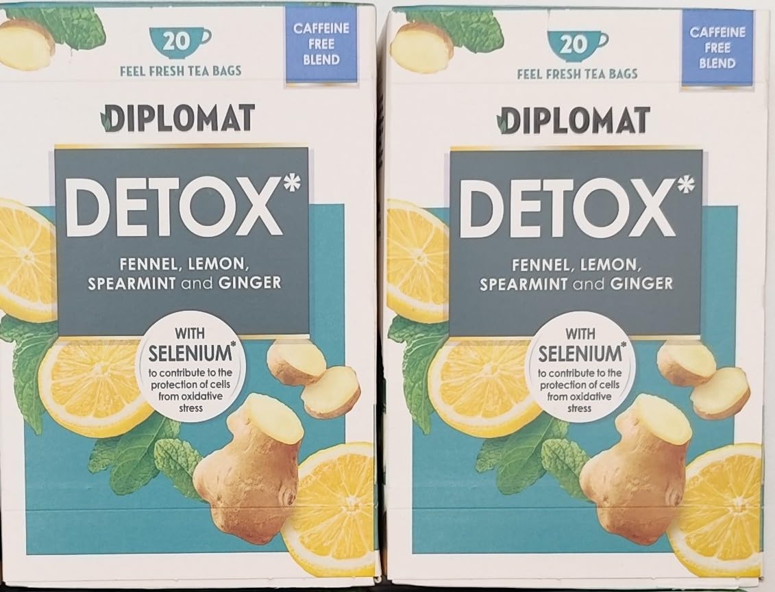 ams２boxes detoxDETSsss Detox Herbal Tea – Fennel, Lemon, Spearmint & Ginger (2 x 20 Bags