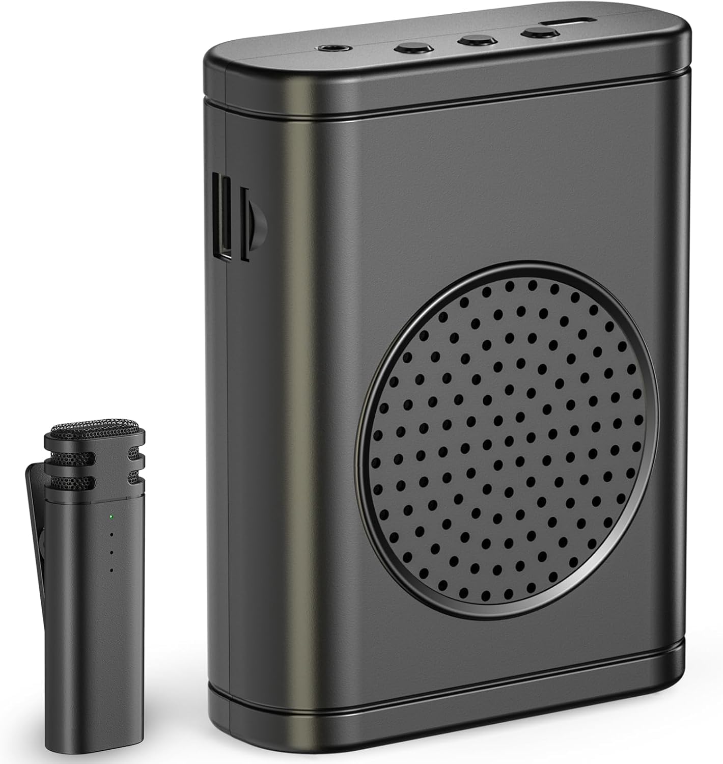Wireless Voice Amplifier with Wireless Lavalier Microphone, Bluetooth Speaker, PA System, Support USB/TF/SD Card, Cordless Omnidirectional Mic for Teacher, Streaming, Classroom, Speech, Meeting, Yoga-image-30