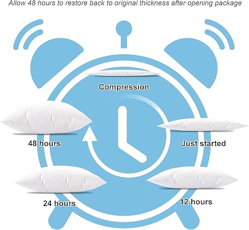 Miniatura 5 de Prolinemax Cojín de almohada y cojín de almohada de tamaño individual estilo 4, relleno de fibra de poliéster para interiores y exteriores, cama