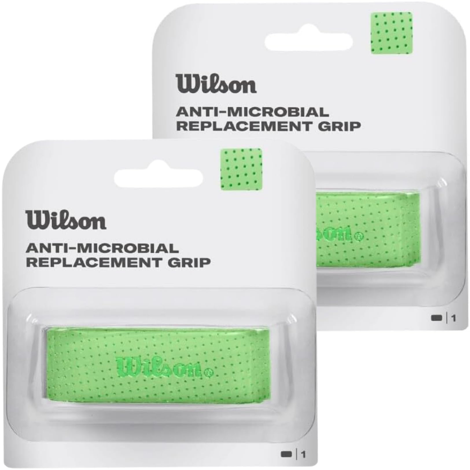 WILSON Dual Performance Tennis Racquet Replacement Grip - 2 Pack (2 Green)