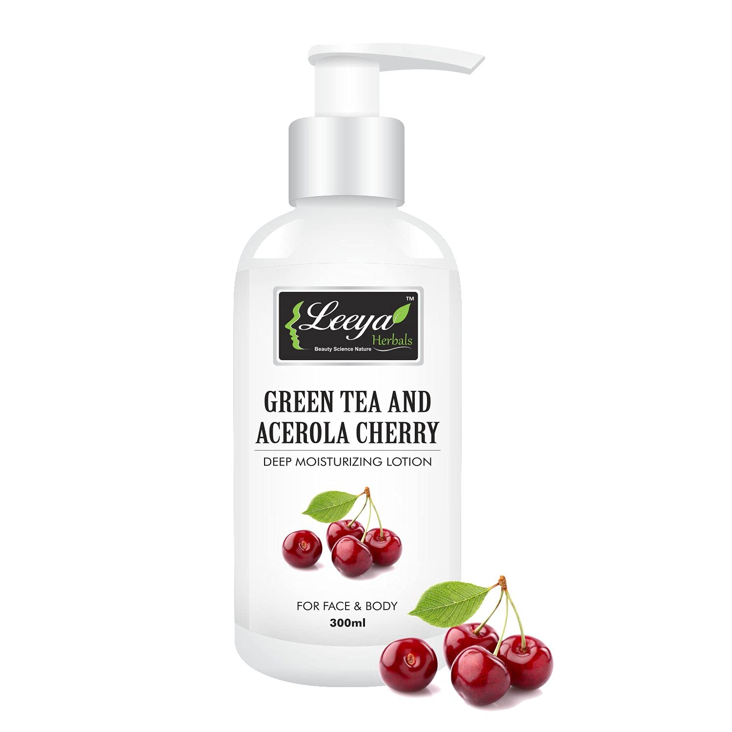 LEEYA Green Tea Lotion Nourishing For Face and body || Normal dry oily acne prome skin types || paraben and sulphate free || Men women || 300 gm