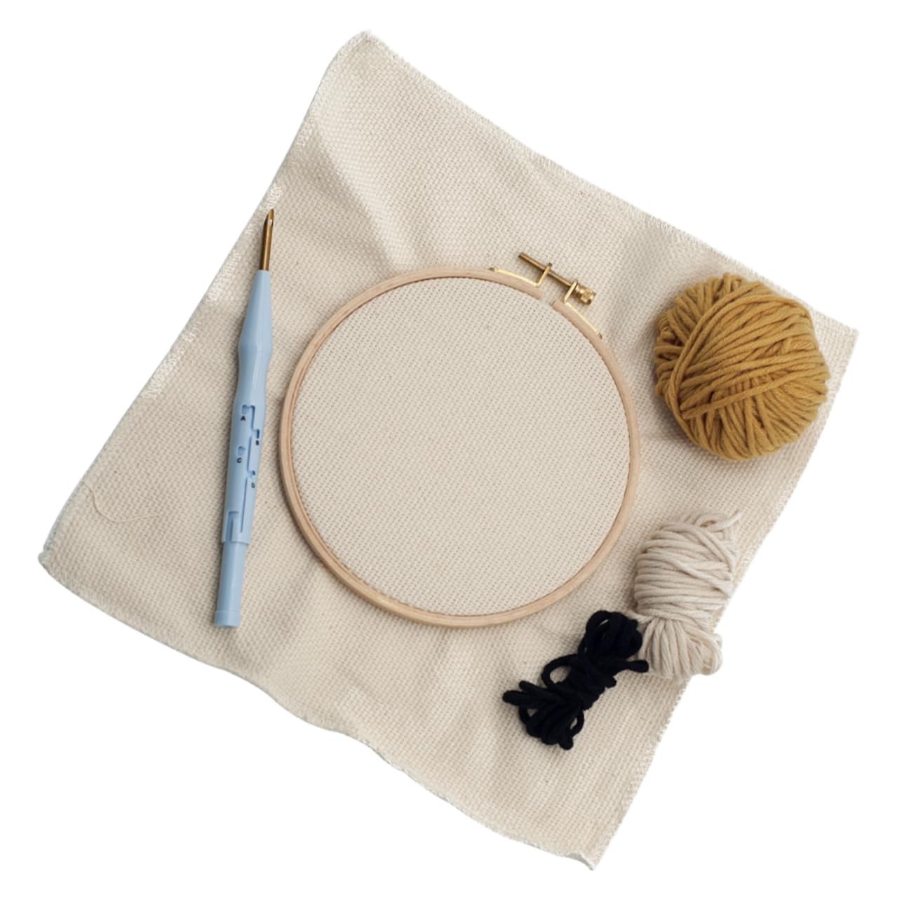 Angoily 2 Piezas Kit de Punch Needle para Principiantes con de Manualidades Aro de Plástico Set de Hilo de Lana para Diy para Adultos y Partir de