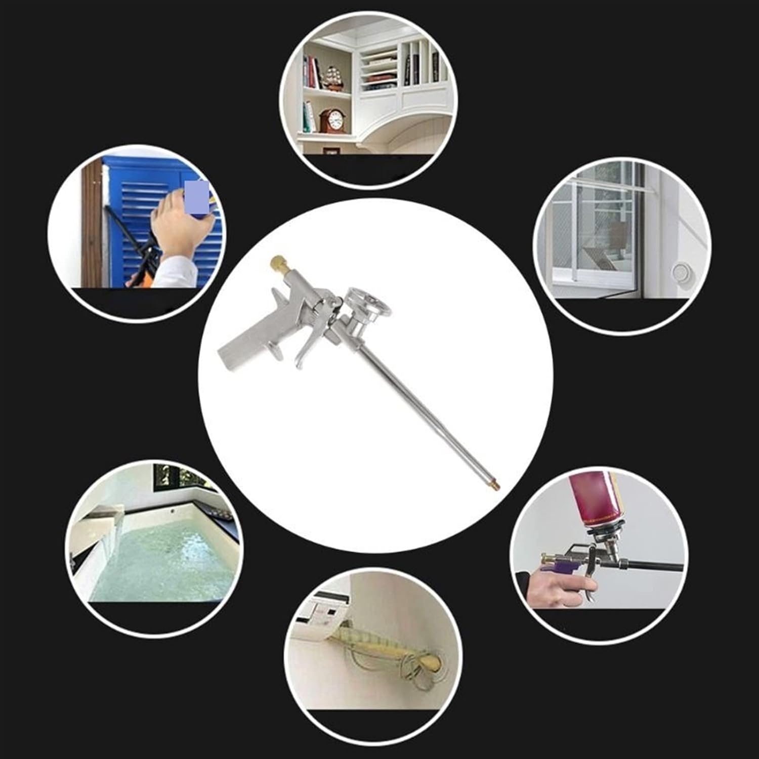 Hand Caulking Guns Foam Expanding Spray Gun Bubble Sealant Dispensing PU Insulating Applicator Tool Aluminum Alloy