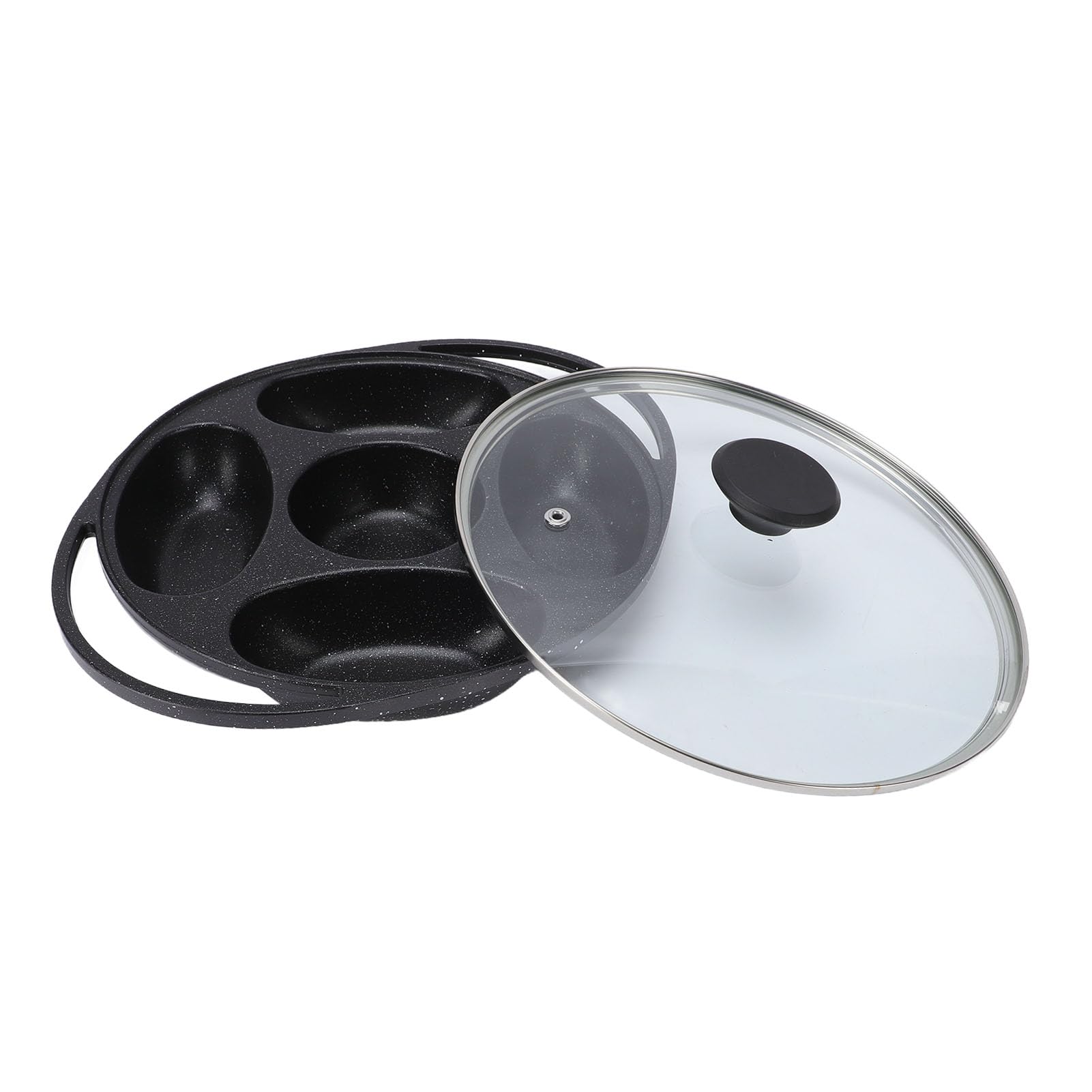 Molde para Pasteles Antiadherente de Aleación de Aluminio de 5 Orificios, Mini Molde para Tortitas y Pasteles de Calentamiento Uniforme y Eficiente con Tapa para Ocasiones Memorables