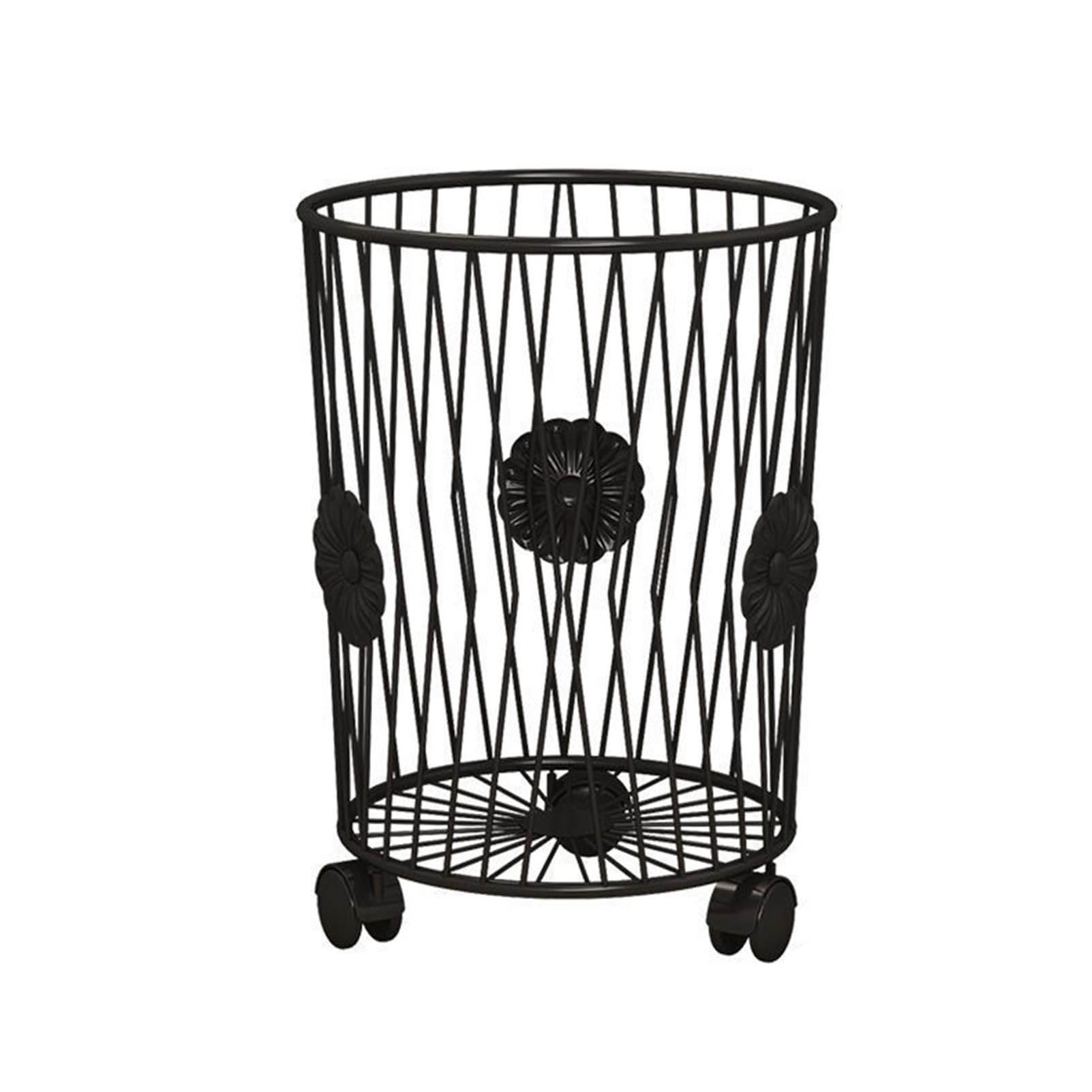 Tuoyibo Black Clothes Dirty Clothes Basket, Iron Art Storage Basket, Household Storage Basket, Bathroom Laundry Lou