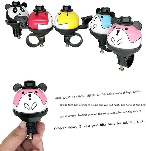 Miniatura 4 de Campanas de bicicleta para niños, personalidad cortada de dibujos animados panda de alto decibelio campanas de ciclismo fuerte y nítido sonido claro