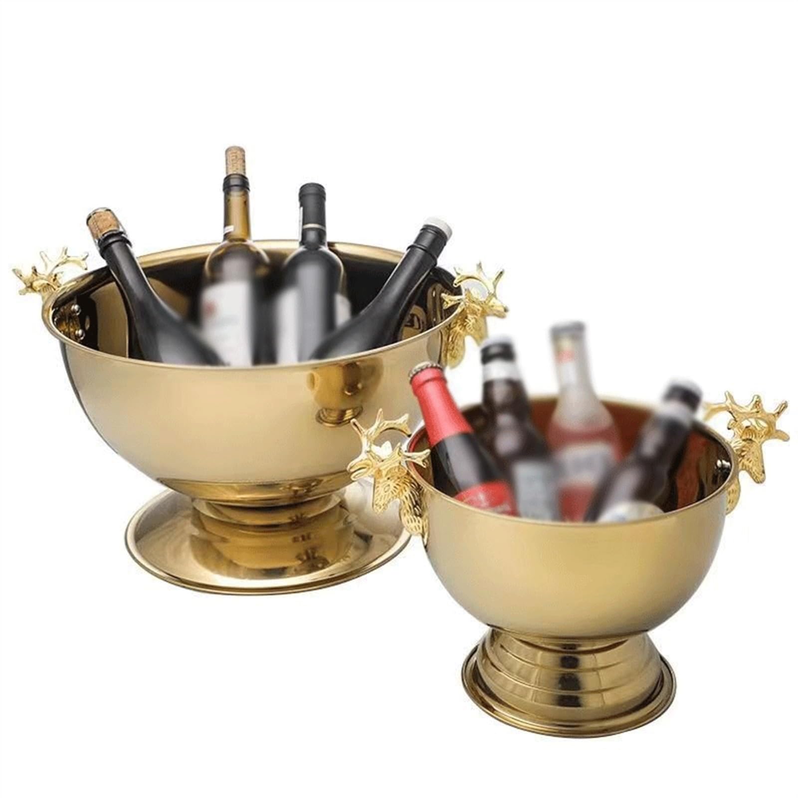 Flaschenkühler Edelstahl-Champagnerbecken, Wein und Spirituosen, großer Eiskübel, Eisbehälter, Eiskörner, Bar, Hotel, Ktv, Metall-Eiskübel Eiskühler