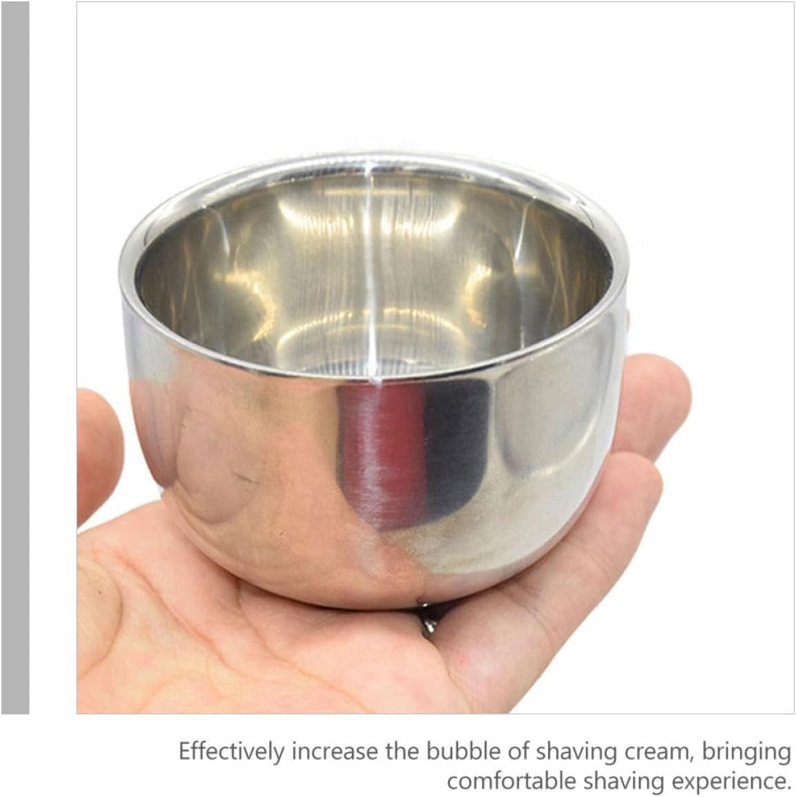Men’s Stainless Steel Shaving Foam Bowl with Shaving Cream Container Foaming Soap Bowl Accessory for Barber and Home Use