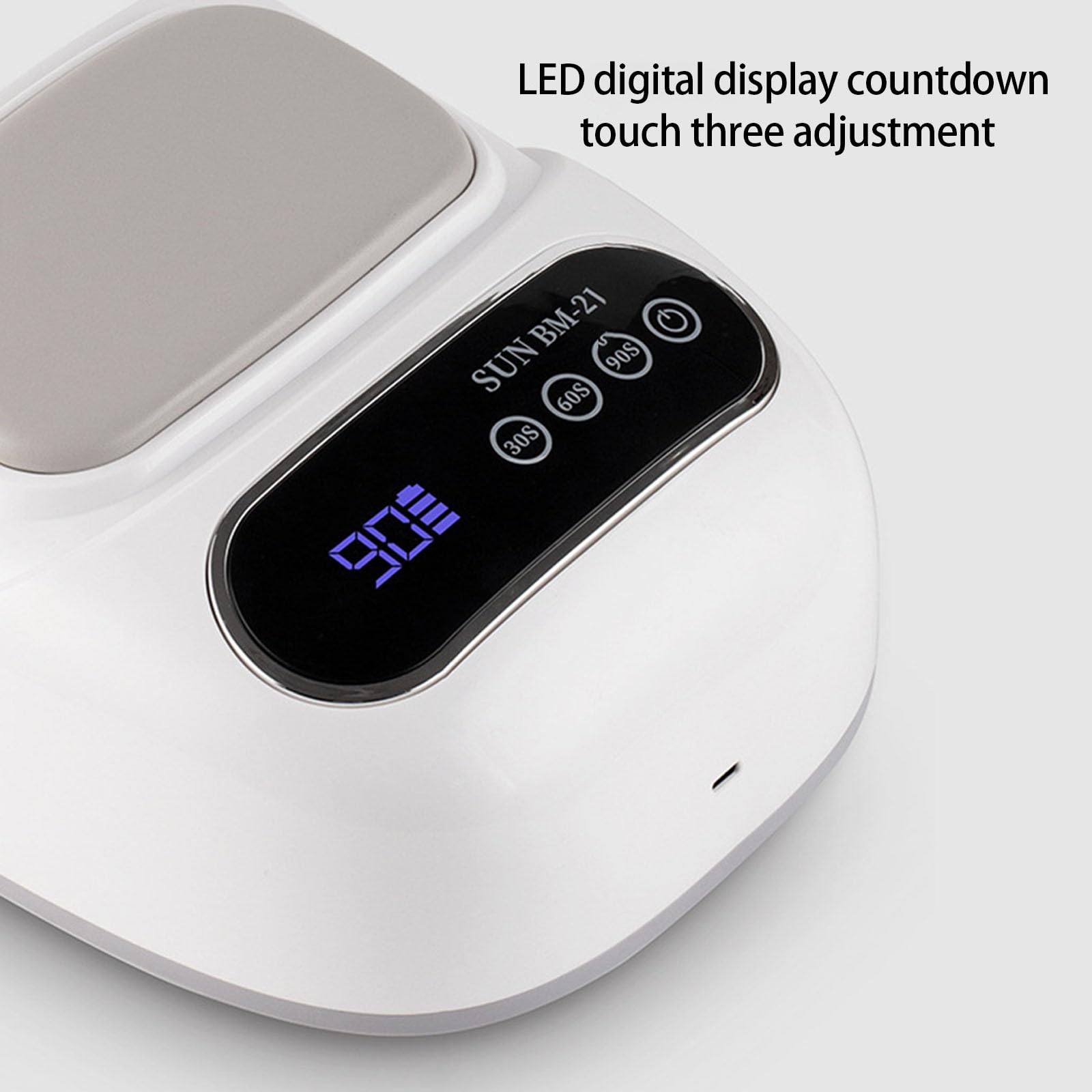 Lampada professionale senza fili per unghie, struttura in ABS, poggia mano ergonomica, luce ad alta intensità per una rapida polimerizzazione delle unghie