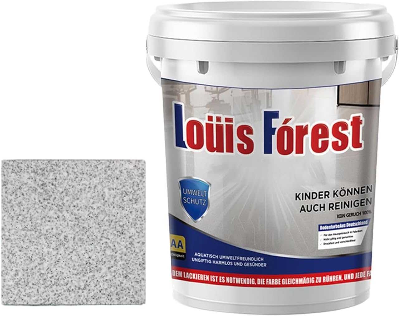 Epoxy Colored Sand Floor Paint, Louis Forest Epoxy Floor Paint, Colored Sand Self Leveling Coating, for High Gloss Marble Effect Garage Coating, Interior Waterproof (Light Gray)