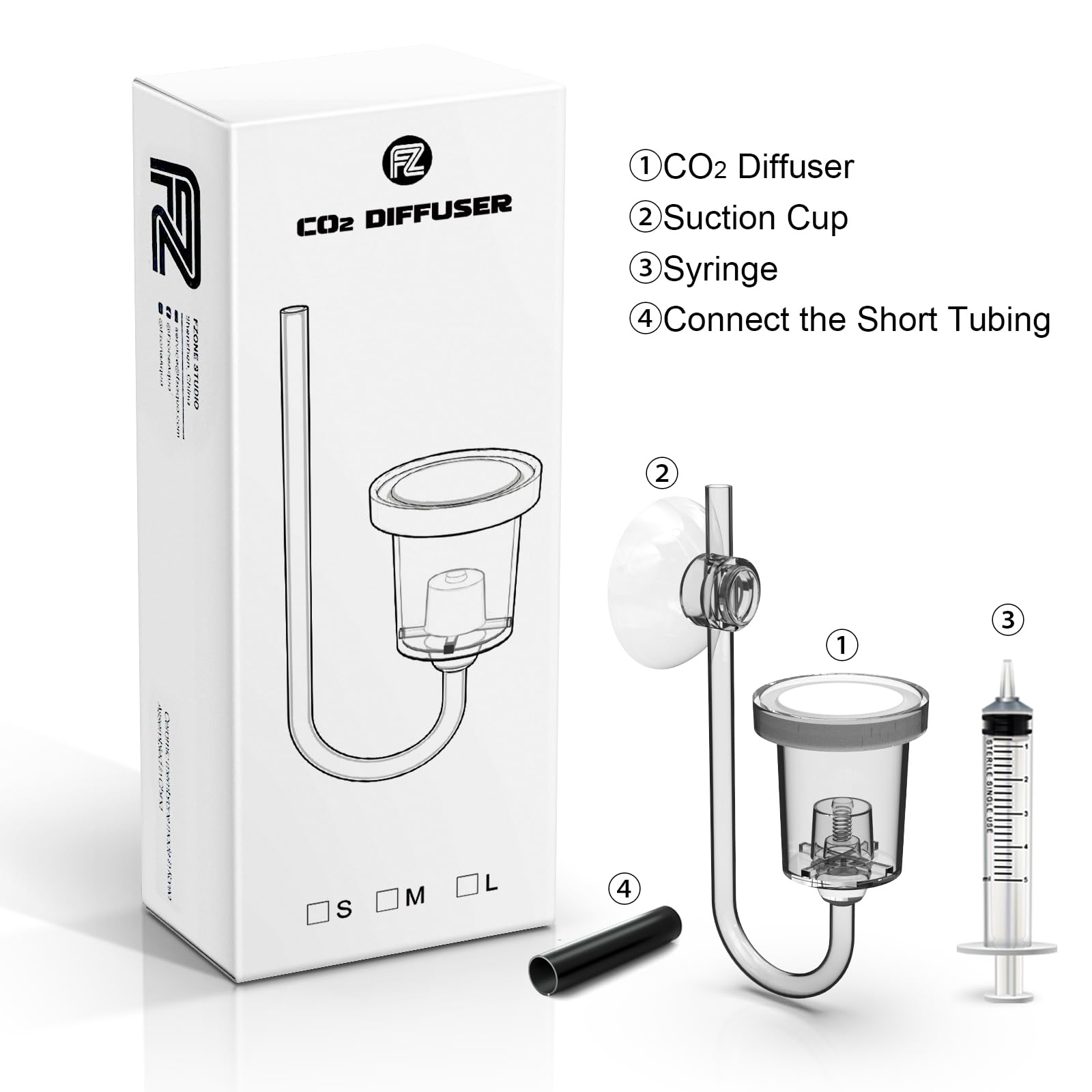 FZONE CO2 Diffuser - Fine Bubbles & Check Valve -8 FZONE CO2 Diffuser - Fine Bubbles & Check Valve -8