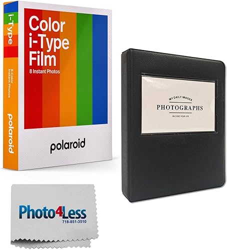 Polaroid Película instantánea Color i-Type (8 exposiciones) + álbum de fotos de 5 pulgadas para impresiones Polaroid - Paquete de regalo