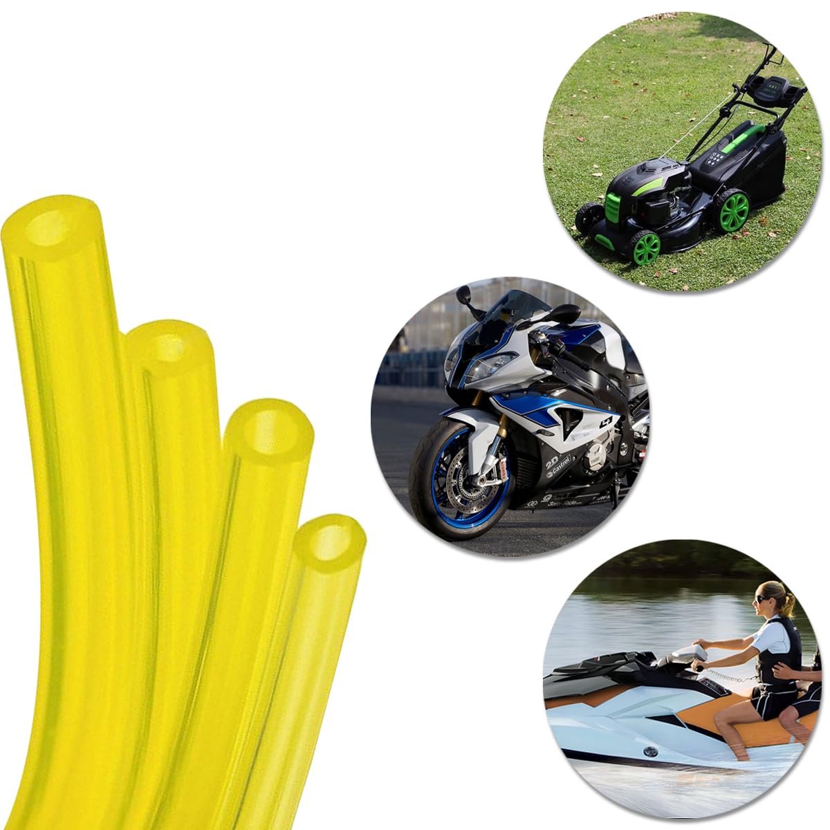 4 Tubi Carburante Universali - 1.5m, Gialli, Per Benzina, Gasolio, Olio - Foto 2
