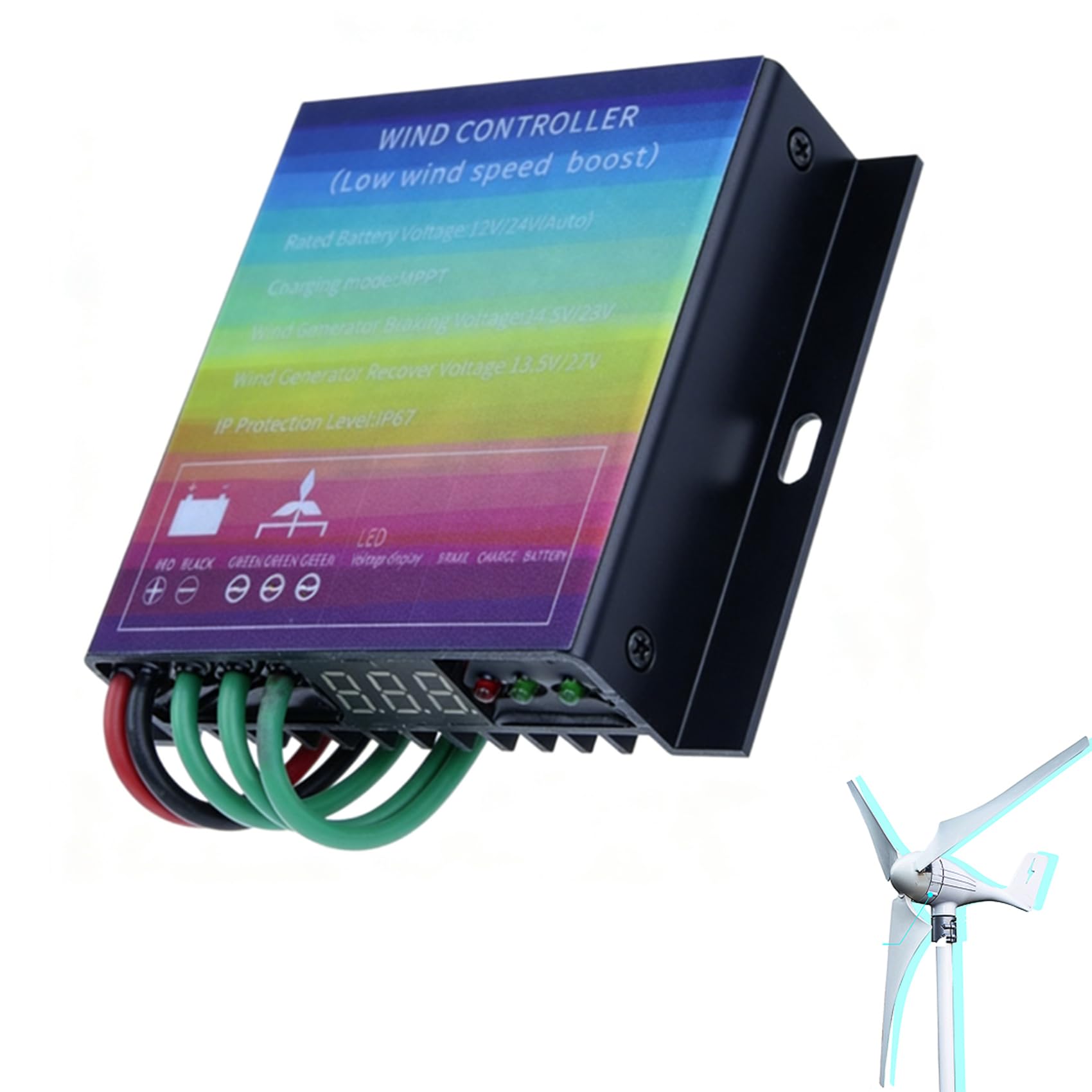 HYZHANHONG 16000W MPPT Small Wind Turbine Controller for Home 12V 24V 48V 220V Low Wind Speed Wind Turbine Regulator for Off-Grid Homes & Cabins,48V