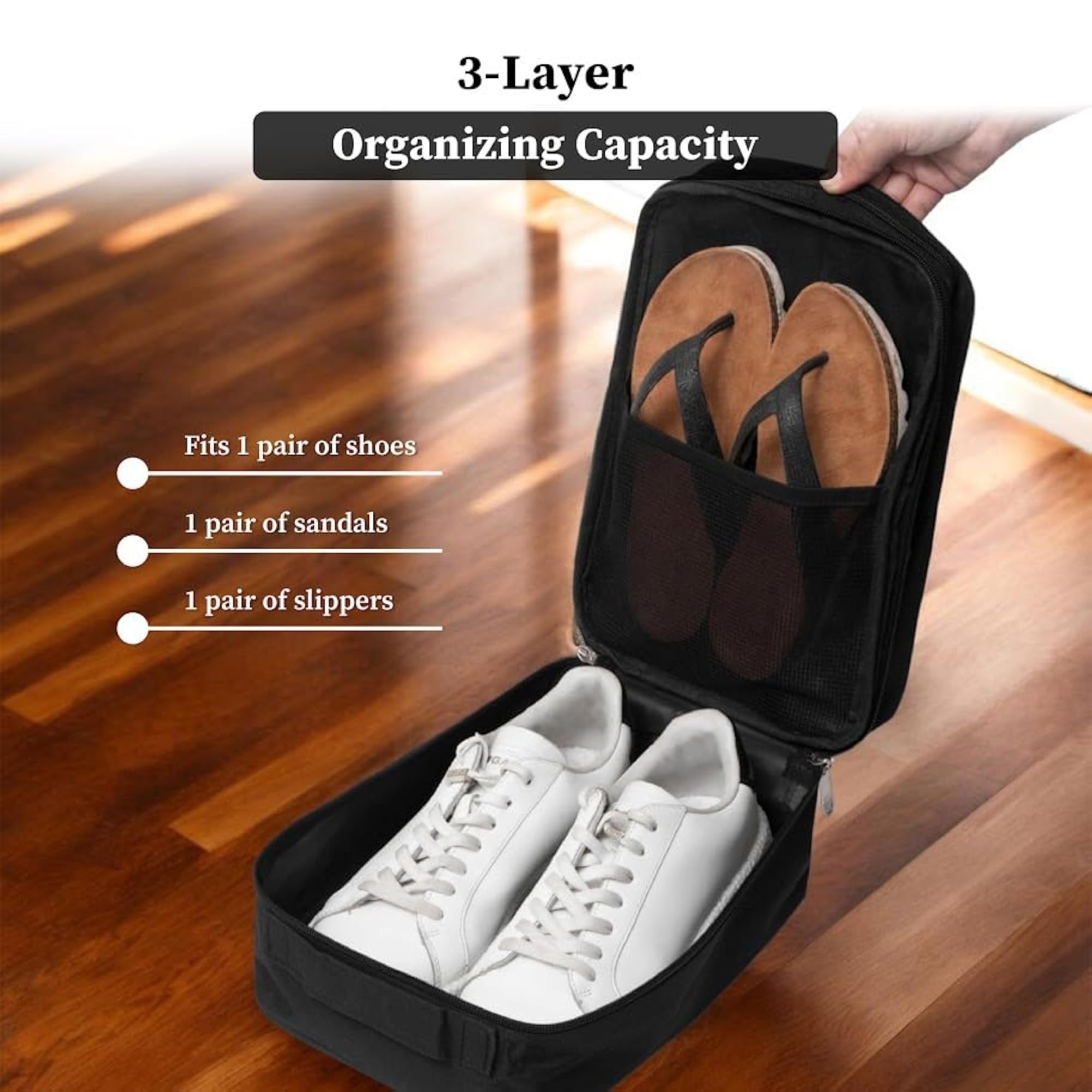Set of 2 Multipurpose Shoe Storage Bags for Travel and Home Use