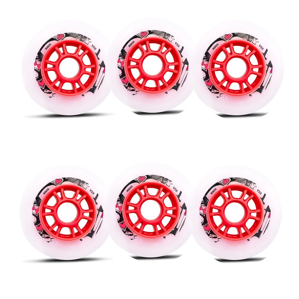 Ruote per Pattini in Linea da 90 mm, 100 mm, 110 mm e 125 mm, 85 A, per Pattinaggio di velocità Indoor e Outdoor, di Ricambio, Confezione da 6