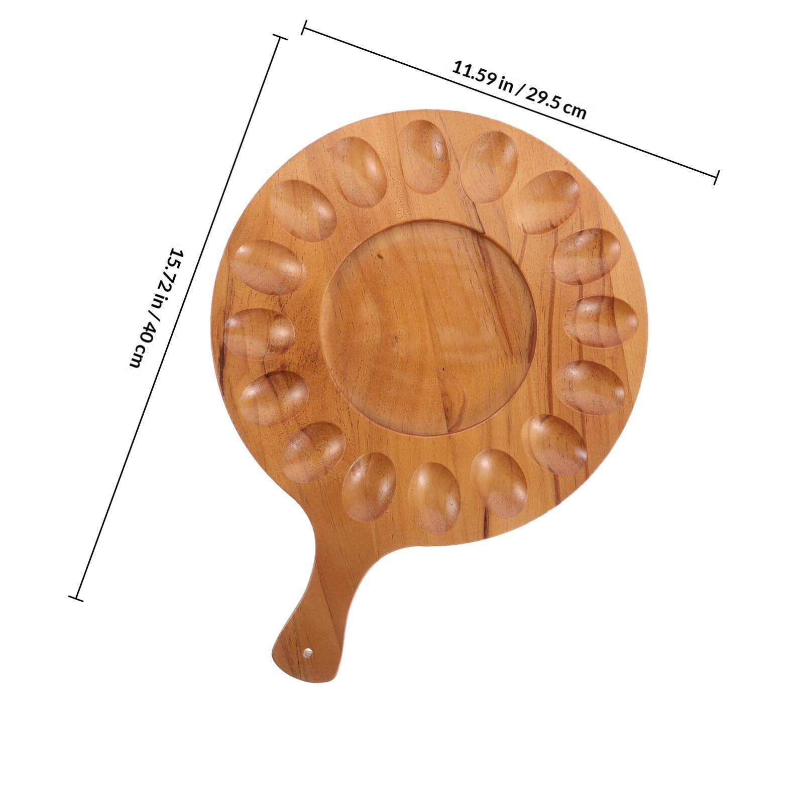 Abaodam Organizador de Huevos para Refrigerador y Encimera, Bandeja de Madera Diseño Compartimentado de 16 Agujeros, Pulido Fino y Estilo Creativo para Cocina