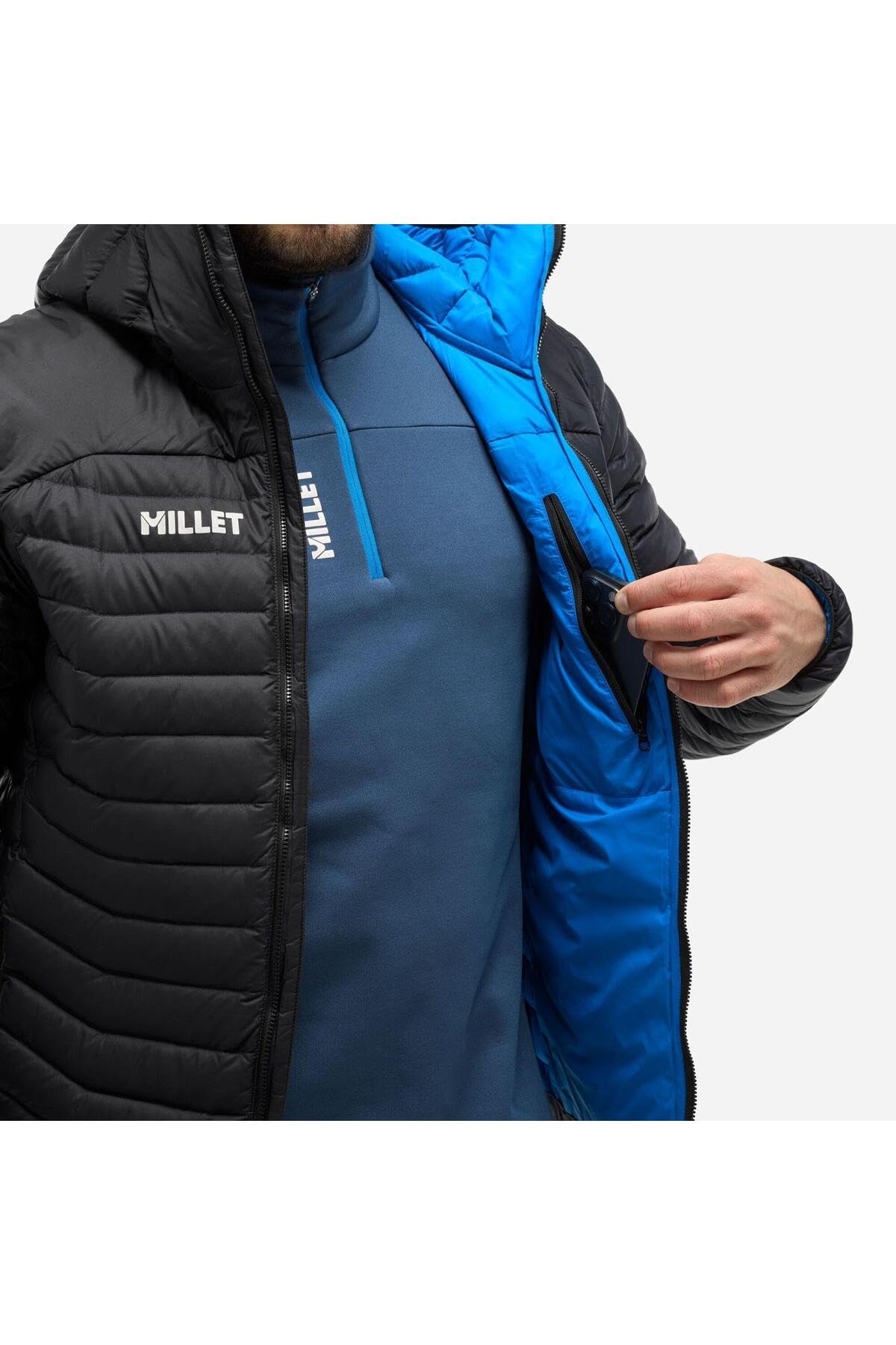 MILLET Doudoune Homme EVOLE LIGHT 700 HD Compressible Légère Déperlante (FR/ES, Alpha/lettres, M, Taille normale, Taille normale, Noir)