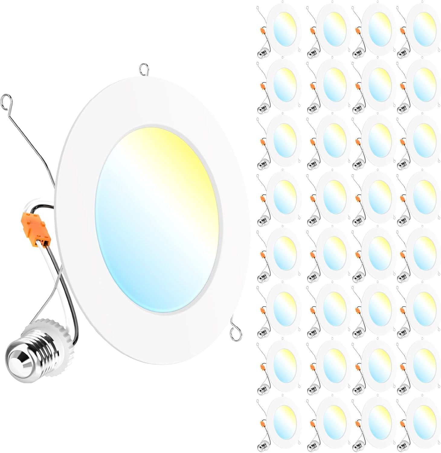 Sunco 32 Pack Retrofit LED Recessed Lighting 6 Inch, Can Lights for Ceiling, 1200 LM, 15W, Selectable CCT 2700K/3000K/4000K/5000K/6000K, Dimmable, Ultra Thin Flat Light Fixture UL