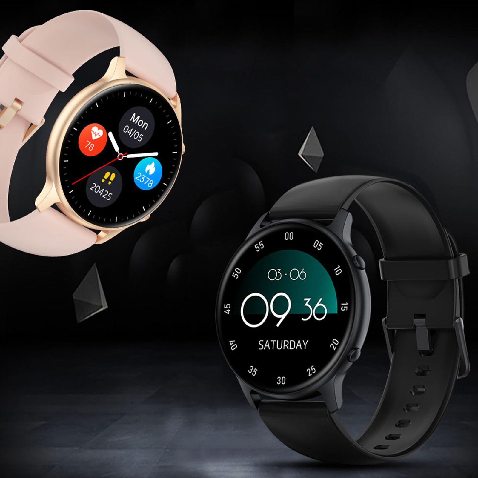 findtime damski smartwatch zegarek 1,28'' męski zegarek Bluetooth czas trwania 7 dni 5,0 tracker aktywności z tętnem, krokomierz do snu, wodoodporny 3 ATM dla iOS Android Długa wytrzymałość