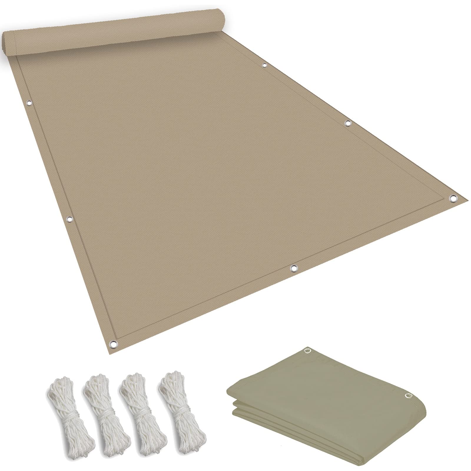Filet d'ombrage 3.5x7m imperméable et résistant pour protéger le patio du soleil et de la pluie