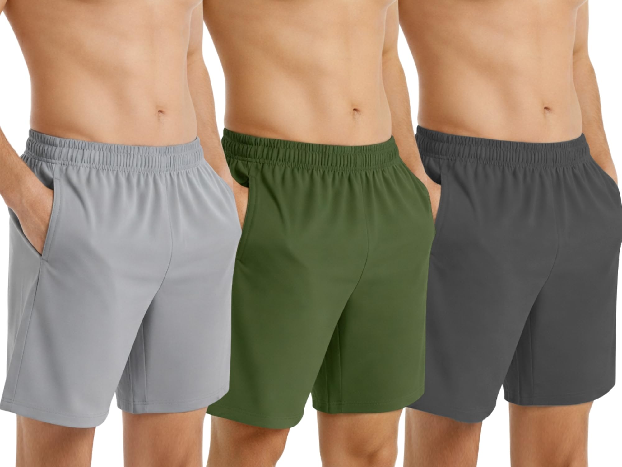 GYMIFIC Sports Training Running Dry Fit Solid Shorts for Men (Pack of 2) (XL, Black/TBLUE)-picture-25