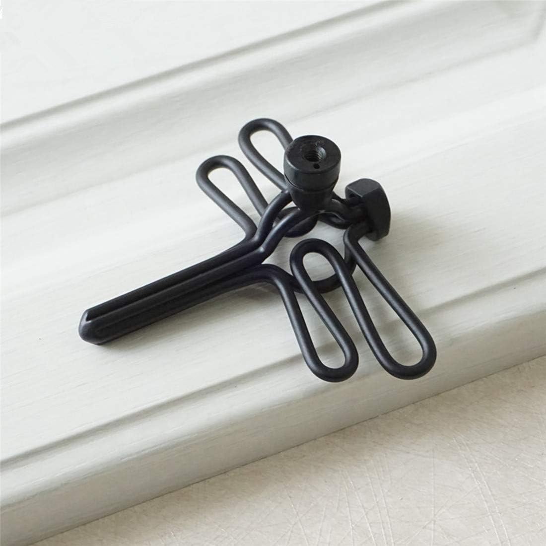 LBFEEL Dragonfly Knobs Dresser Knobs Drawer Knob Handles Unique Black Kitchen Cabinet Knobs Pull Handle Wrough Iron Look Hardware (Black)