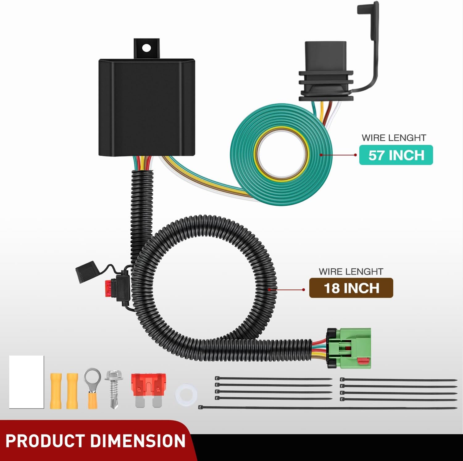Nilight 4 Pin Trailer Wiring Harness Kit 55369 Vehicle Standard 4 Way Connector Custom for 1999 2000 2001 2002 2003 2004 Jeep Cherokee Including Laredo and with Skid Shield Simple Fit Tow Hitch