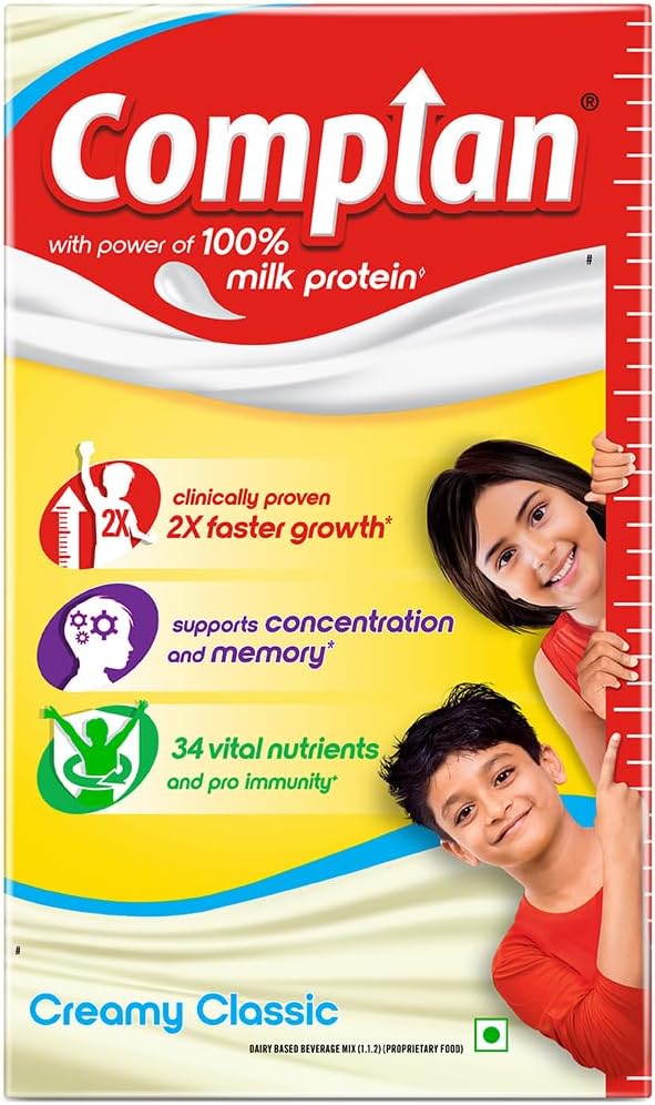 Nutrition and Health Drink Creamy Classic 1kg, Refill pack, with power of 100% Milk Protein and contains 34 Vital Nutrients