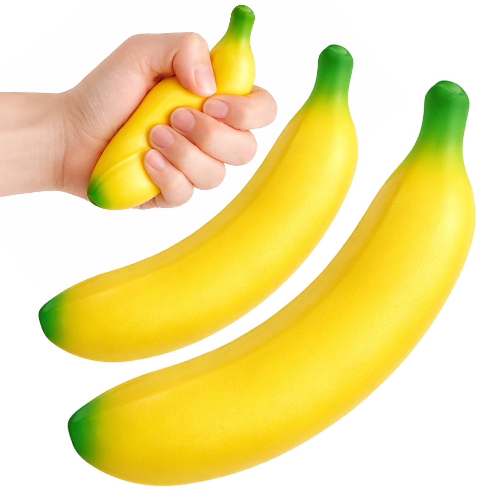 2pcs Banana Squishy, Squishy Banana, Fruit Squishy Set, Stress Relief for Relaxation and Focus, Fun and Engaging Design, Novel Gift for Office Stress Relief and Various Activities