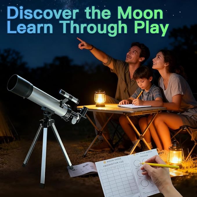 Telescopio para Niños 50mm 100x Aumentos con Trípode y Accesorios miniatura 4