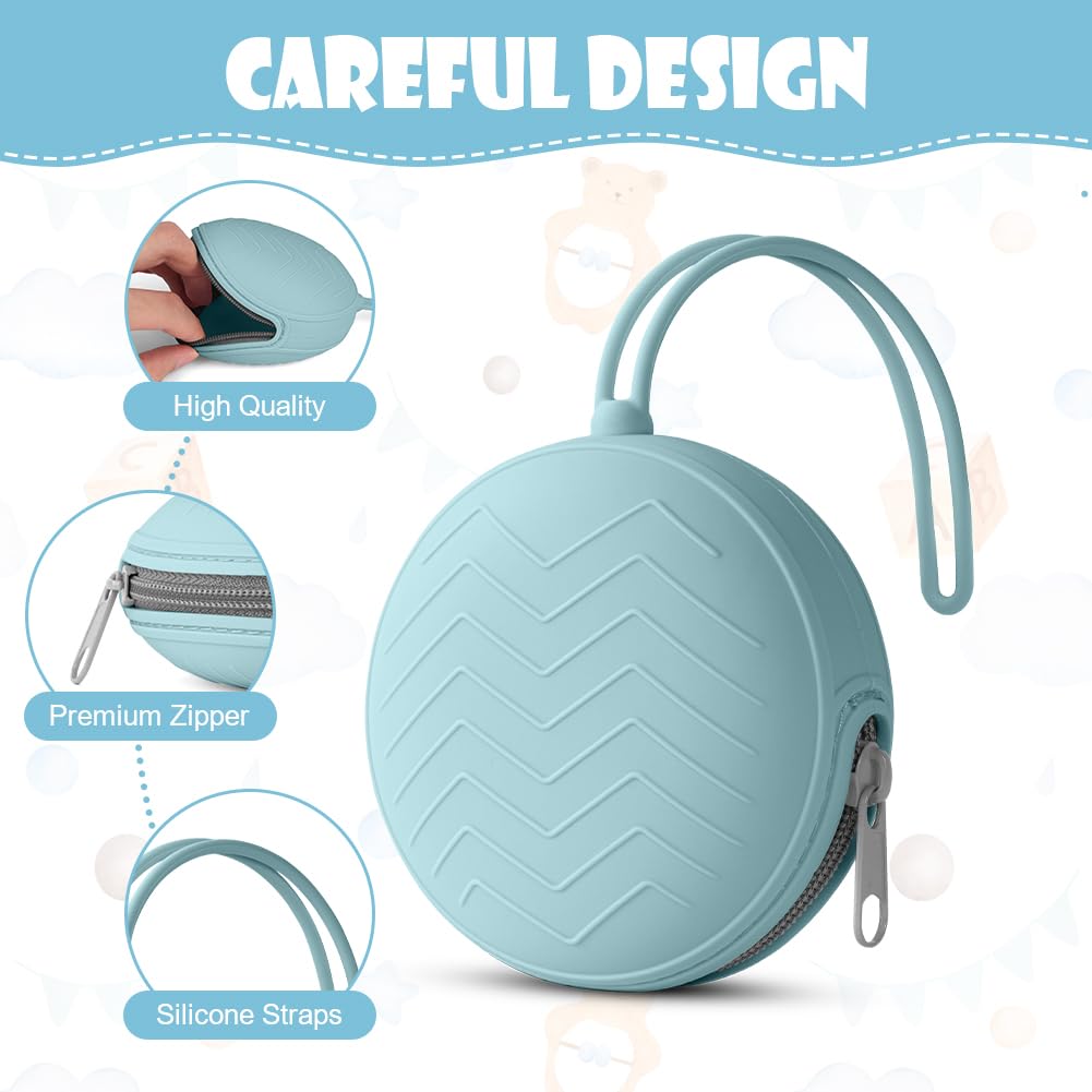 Aolso Porta Succhietto in Silicone, Lavabile Contenitore per Ciuccio, Custodia in Silicone per Ciucci per Bambini da Viaggio, Chiusura a Cerniera per Ciuccio, 1 pcs Portaciuccio Portaciuccio Silicone