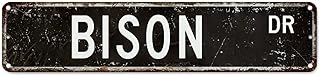 godblessign Bison Retro Style Metal Tin Sign Bison Lover Gift Art Wall Plaque Decor Metal Street Sign Men Cave Bar Decor Metal Tin Sign for Kitchen Bedroom Front Porch