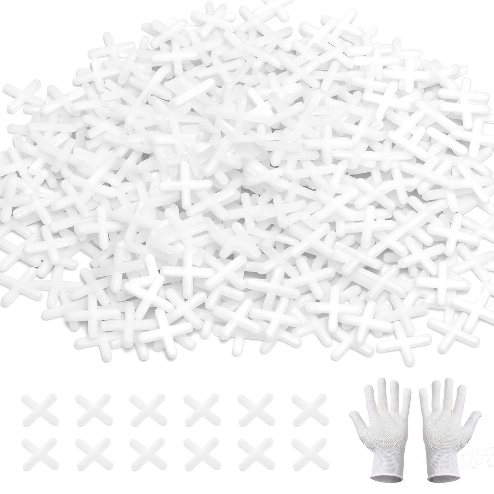 VOSSOT 500 pezzi a croce per piastrelle, 3 mm, distanziatori per piastrelle, colore bianco, distanziatore per piastrelle, in plastica, per pareti, piastrelle