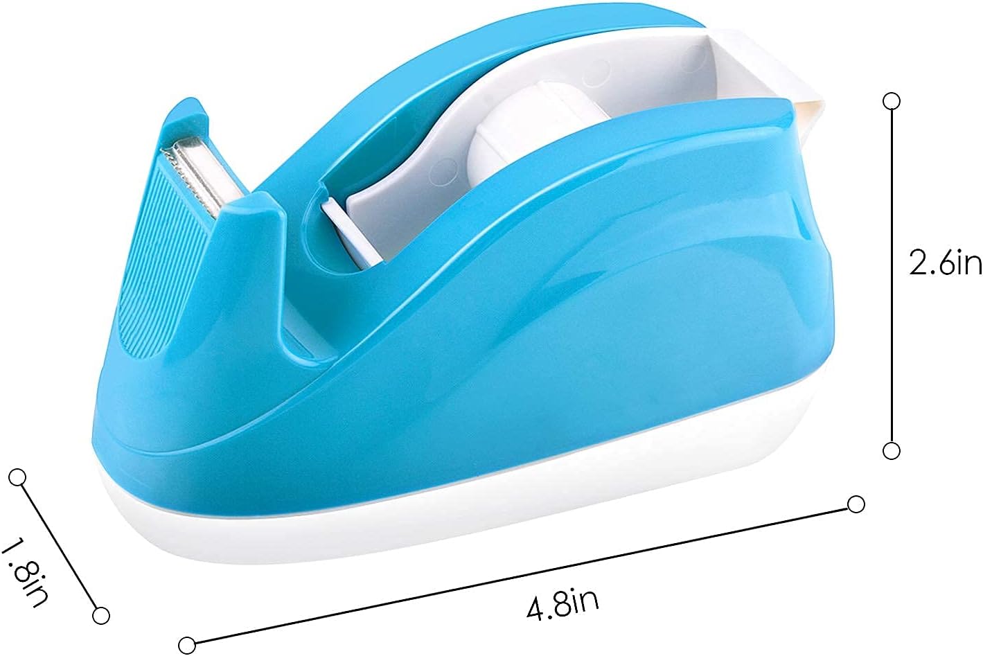 KTRIO Tape Dispenser Desk Weighted Cute Mini Tape Dispensers 1 Inch Core, Small Desktop Tape Holder Heavy Duty Non-Skid Base for 1/2 or 3/4 Inch Magic Invisible Tape Kids Office Home School, 2 Pack : Office Products