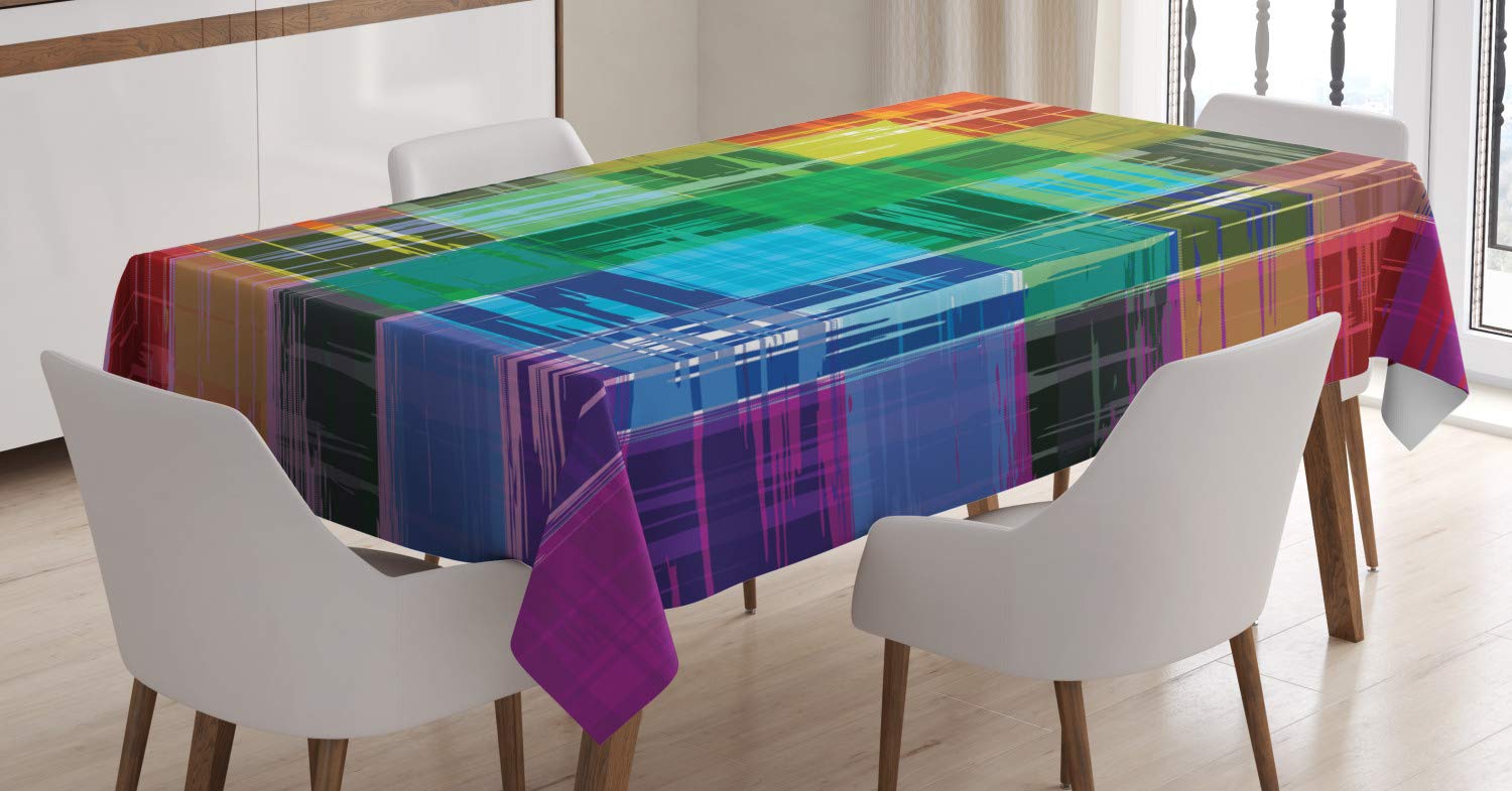 ABAKUHAUS Marokkaans Rond Tafelkleed, Sier Abstract Leaf, Decoratie voor Eetkamer Keuken, 150 cm, Veelkleurig