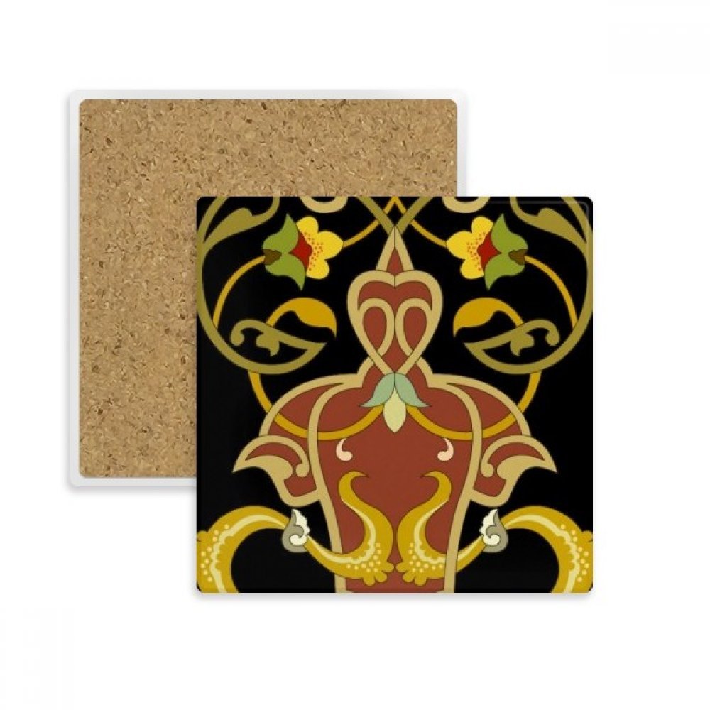 Dessous de verre carré absorbant en pierre art baroque idée cadeau 2 pcs