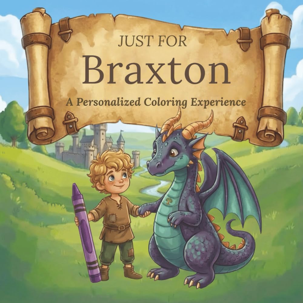 Just for Braxton: A Personalized Coloring Experience: 50 total coloring pages | 28 coloring pages featuring Braxton's name | 22 coloring pages themed for boys (Personalized Coloring Book Series)