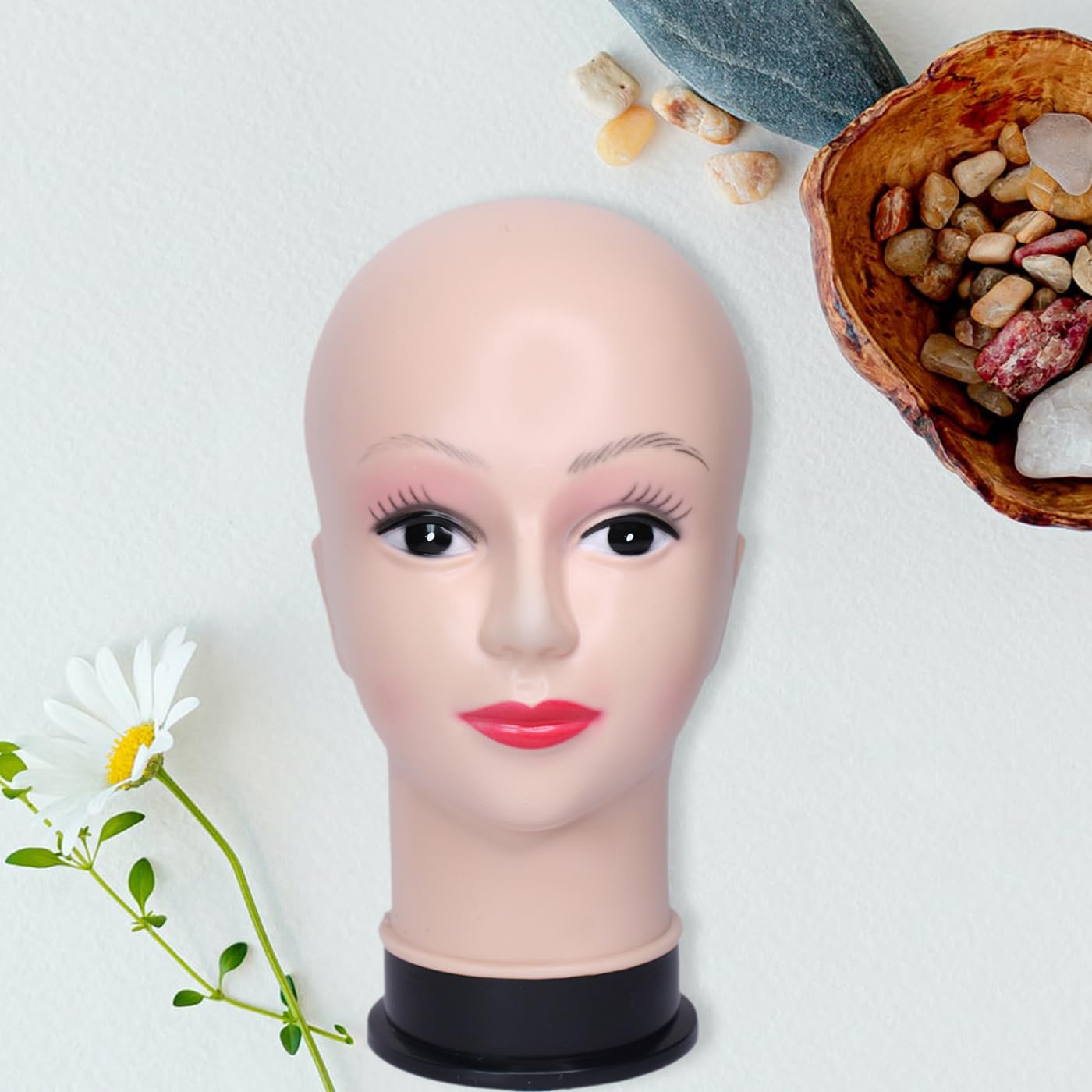 EKAN Female Head Mannequin Face for Make Up Practice and Display Caps/Hats 1