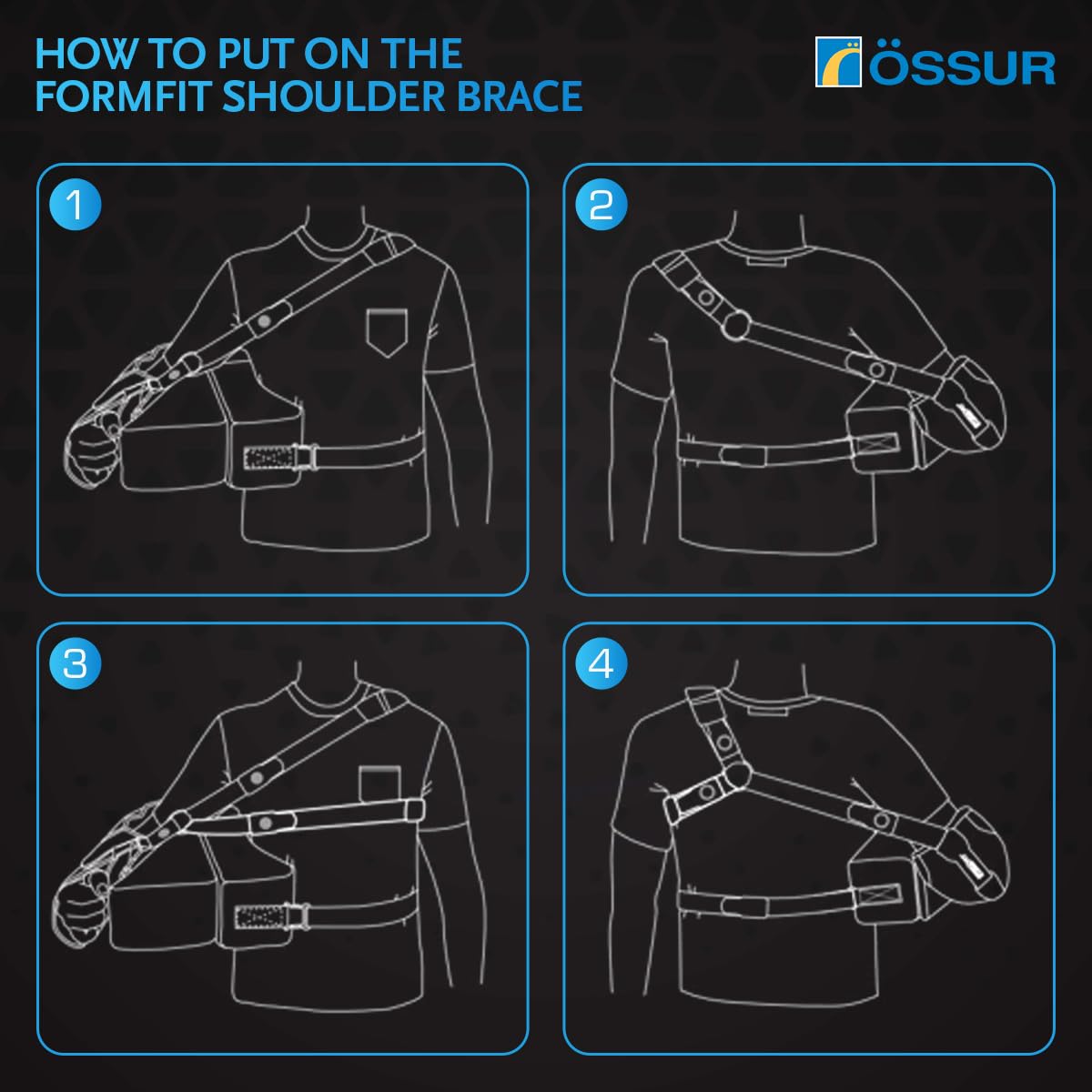 Össur Formfit - Soporte ajustable para recuperación de lesiones, puño rotador, desgarro de labrum y alivio del dolor, solución ortopédica para hombres y mujeres, estabilizador de hombro.