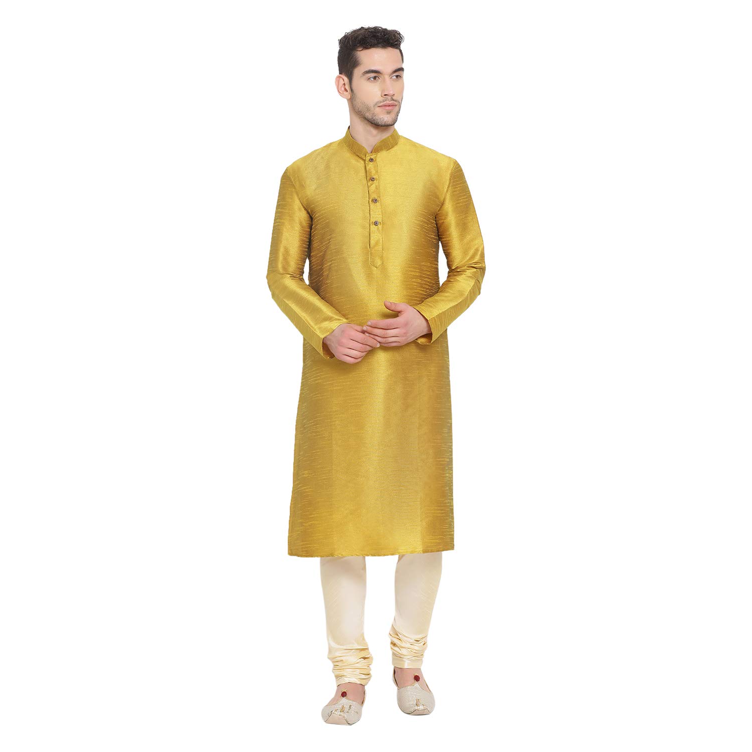 Sanwara 7400 Art Silk SY_SKP_412RGD_SPBG_42 Men's Ethnic Kurta and Payjama (SKP412_Rich Gold_XL)