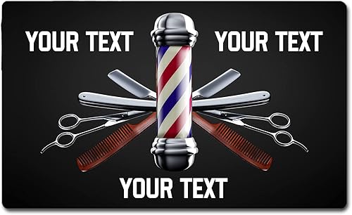 Felpudo personalizado para barbería, tapete personalizado para interiores y exteriores, tapete divertido para puerta de entrada, tapete de
