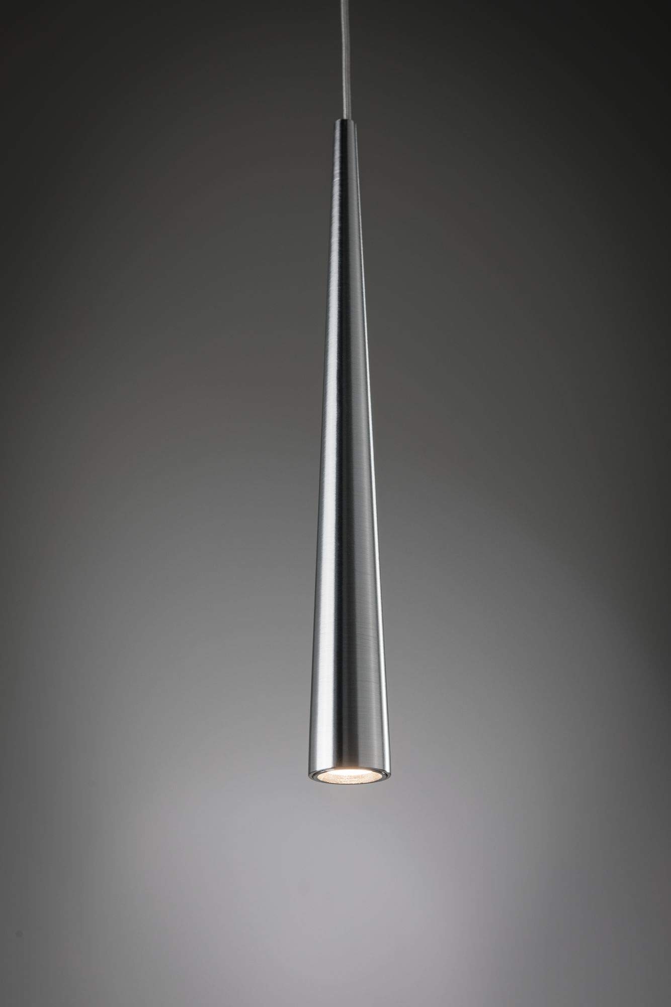 Paulmann 70929 luminaire en suspension LED Gutta incl. 1x7 watts lampe suspendue Alu brossé éclairage de plafond Métal Blanc chaud 2700 K