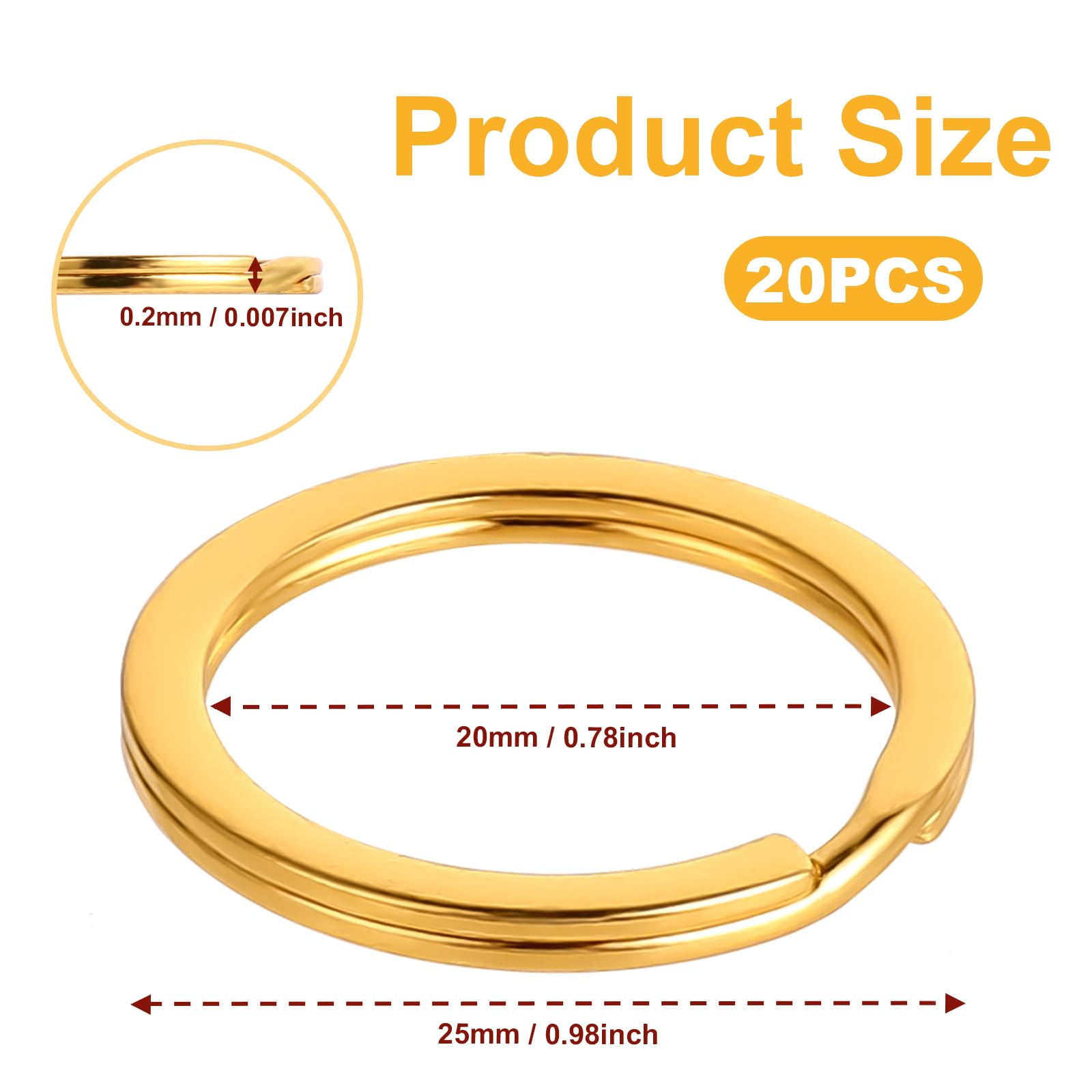 VILLCASE 20 Stück Karabinerhaken Rund, 25mm Und 20mm Feder O-Ring - Foto 9