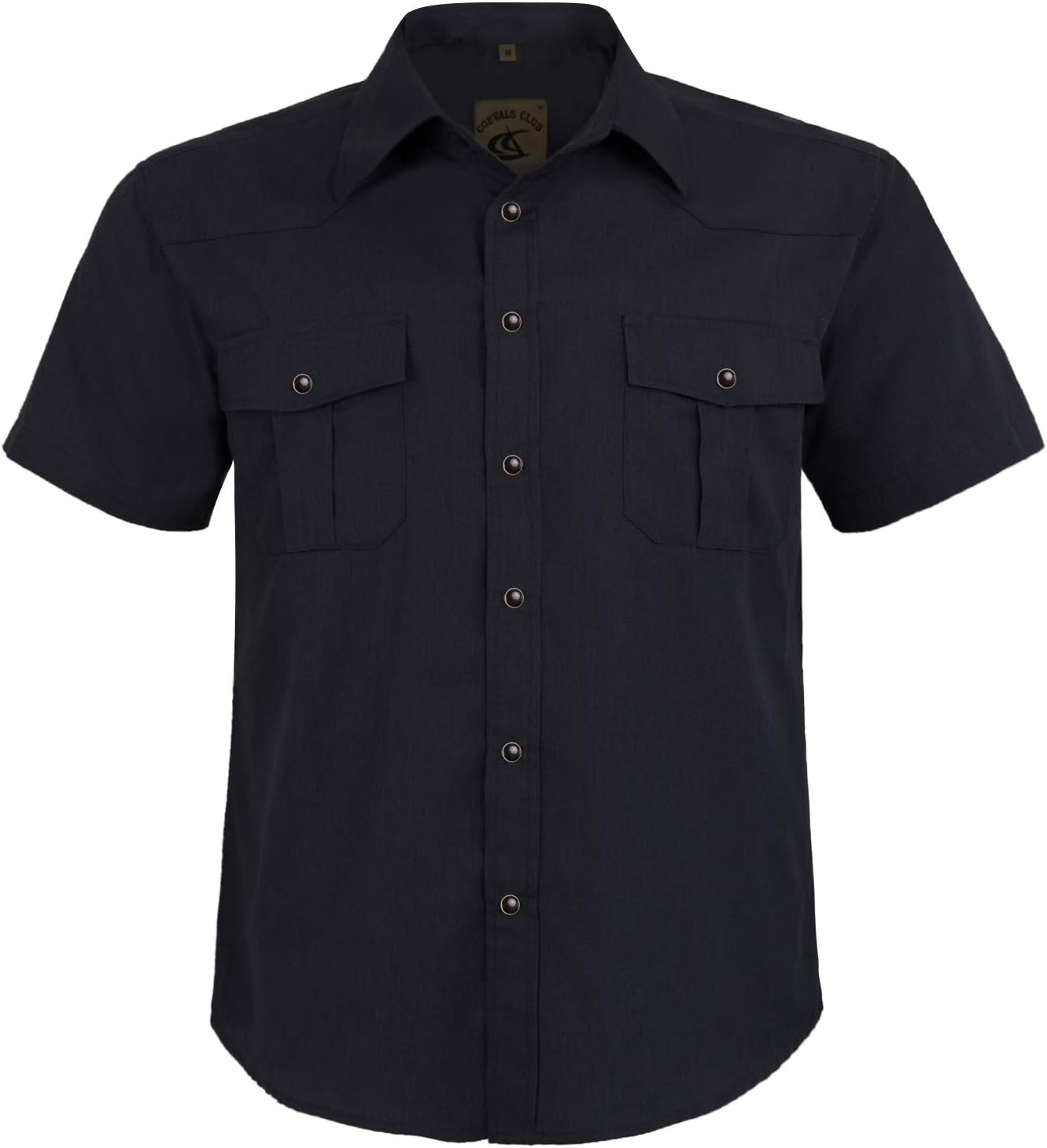 COEVALS CLUB Men's Western Cowboy Short Sleeve Pearl Snap Casual Plaid Work Shirts