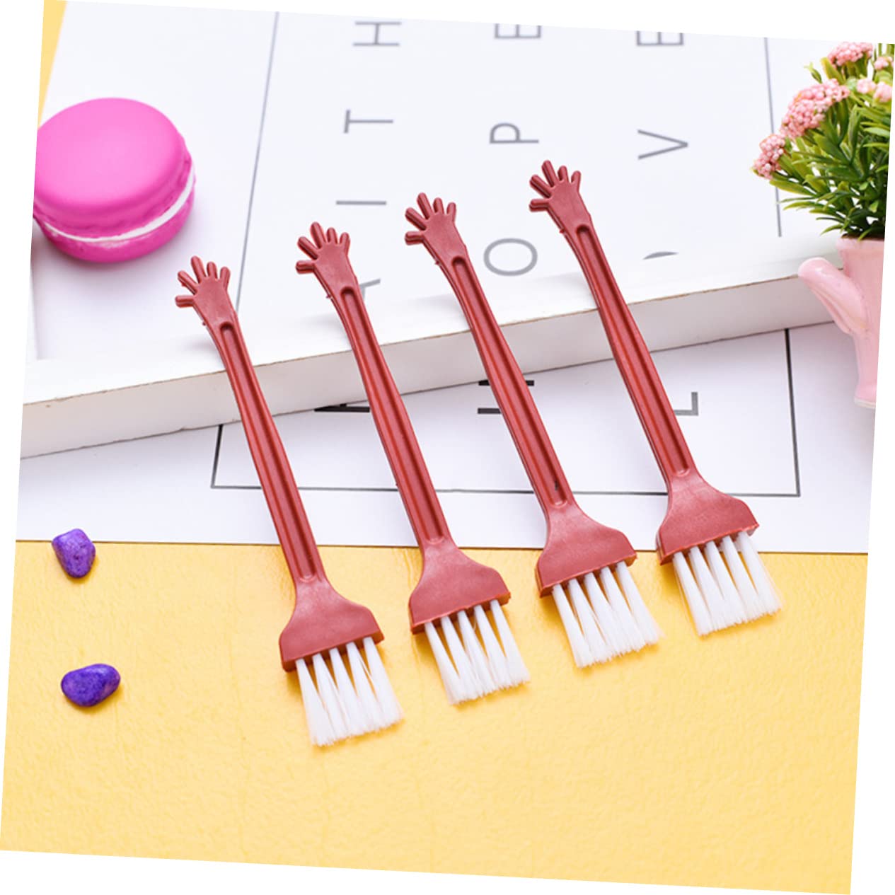VILLCASE 40pcs Five-Finger Shape Keyboard Cleaner Brush Set Mini Computer Cleaning Brush for Electronic Devices Dust Removal Tool Random Color