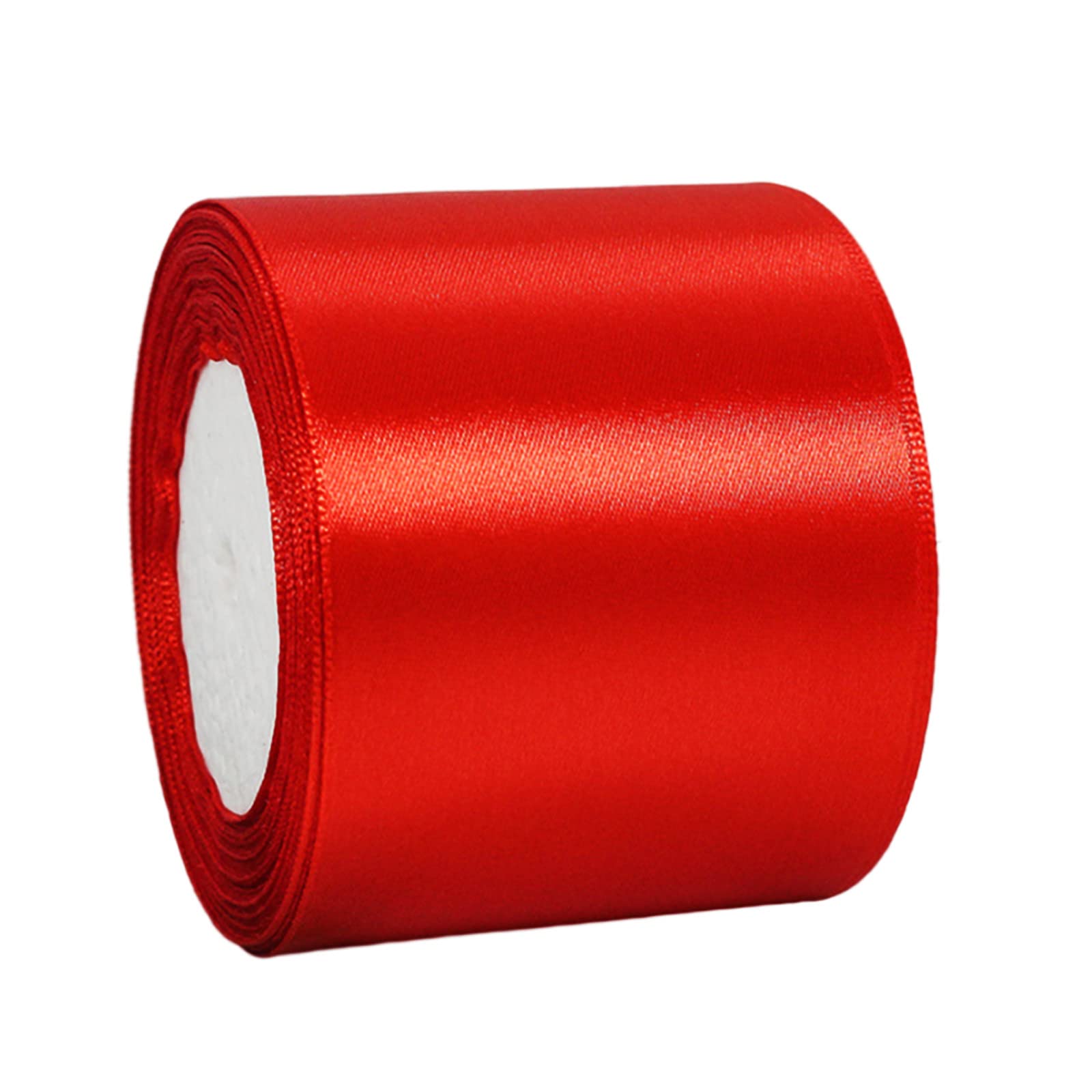 50mm Wide White Ribbon Thick Wedding Car Ribbon 22m, 2 inch Thick White Satin Ribbon for Gift Wrapping Wedding Car Christmas Birthday Cake Hair Bow Florist Bouquet Crafts Decorations — view 24