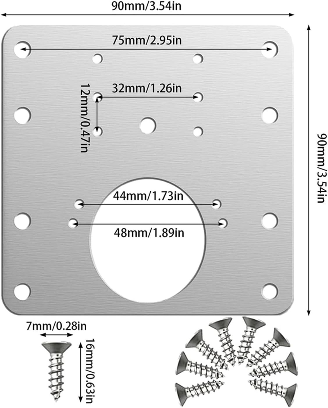 YEJIANGHUA 2/4/10Pcs Cabinet Hinge Repair Plate Kit Hinges Repair Cupboard Door Hinge Mounting Fixing Plates with Screws Furniture Hardware Natural(10pcs 0.6mm)