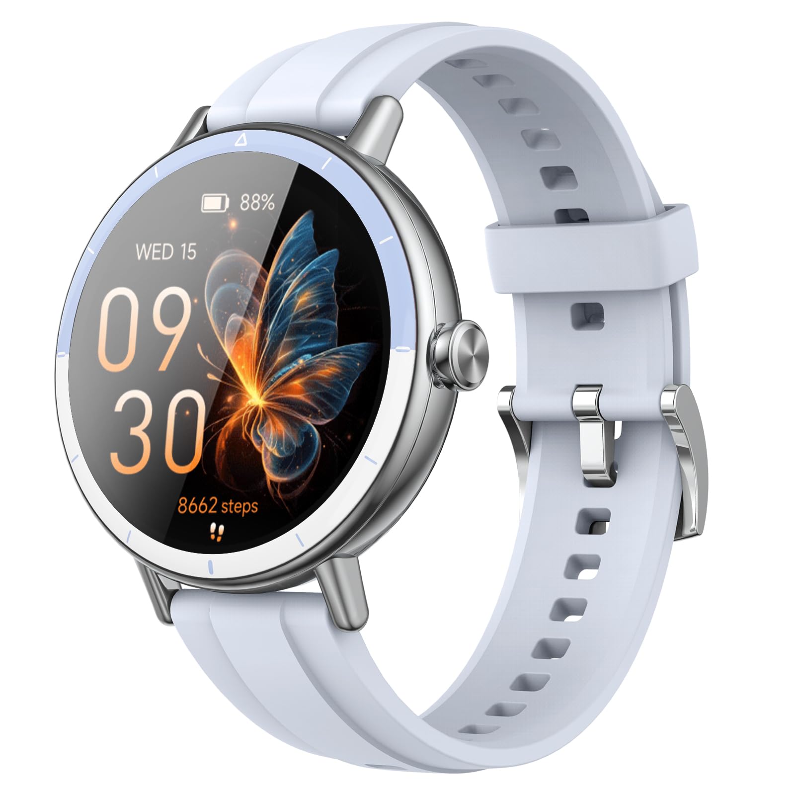 Smart Watch for Women Answer/Make Call, 1.27'' HD Screen Fitness Watch with Heart Rate/Sleep/Stress Monitor, New Smartwatch with 110+ Sport Modes, IP68 Waterproof Activity Tracker for Android iOS/Blue